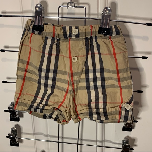 Burberry Kids Shorts with Beige and Red Check - Picture 1 of 6